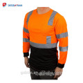 Yellow Or Orange ANSI Reflective Hi Vis High Visibility Long Sleeve Safety T-shirt With Chest Pocket